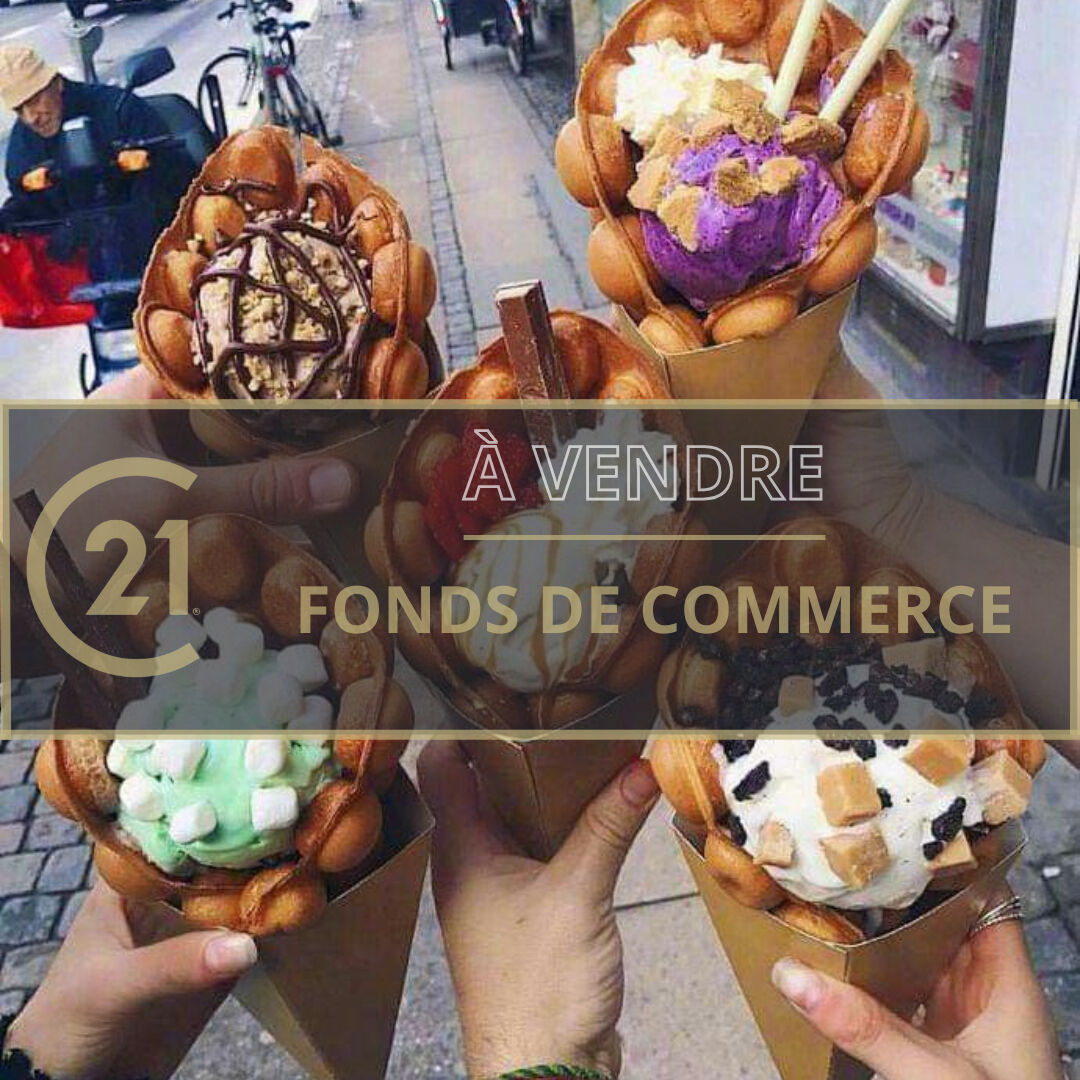 Fonds de commerce glacier,crêpes, Gaufres
